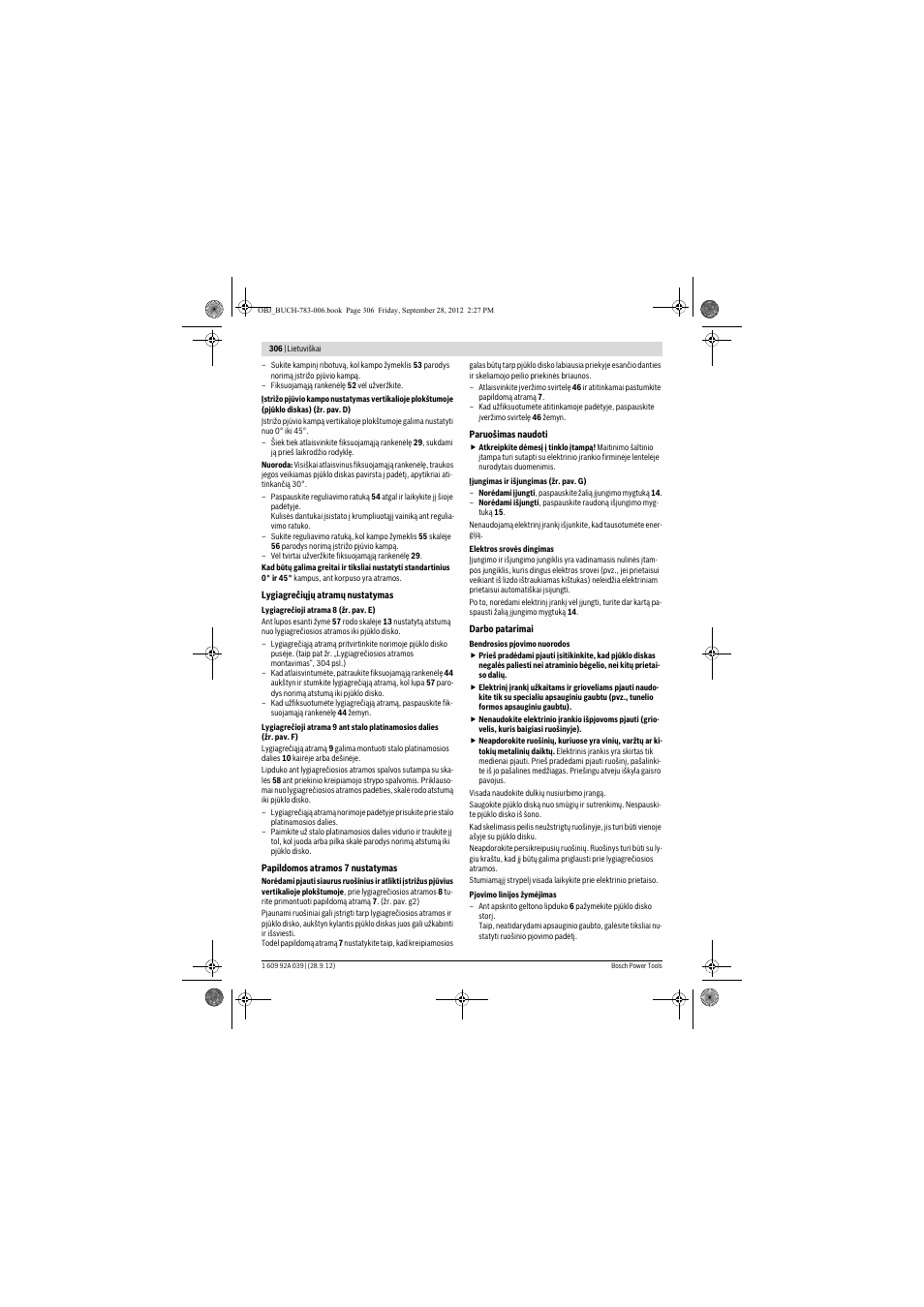 Bosch PTS 10 User Manual | Page 306 / 309