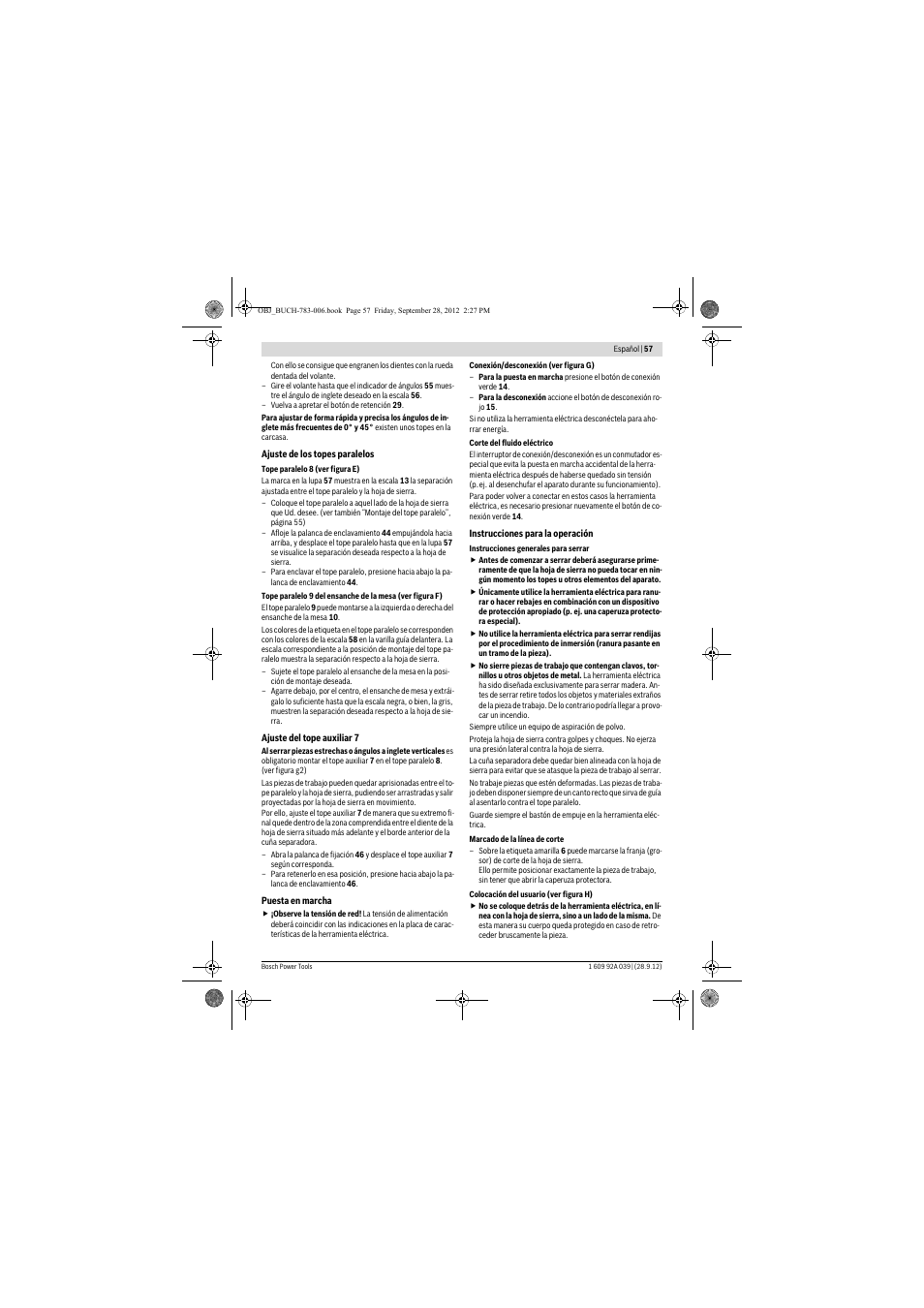 Bosch PTS 10 User Manual | Page 57 / 309