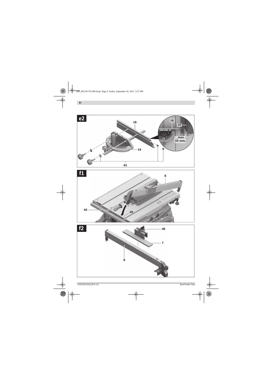 E2 f1 f2 | Bosch PTS 10 User Manual | Page 8 / 309