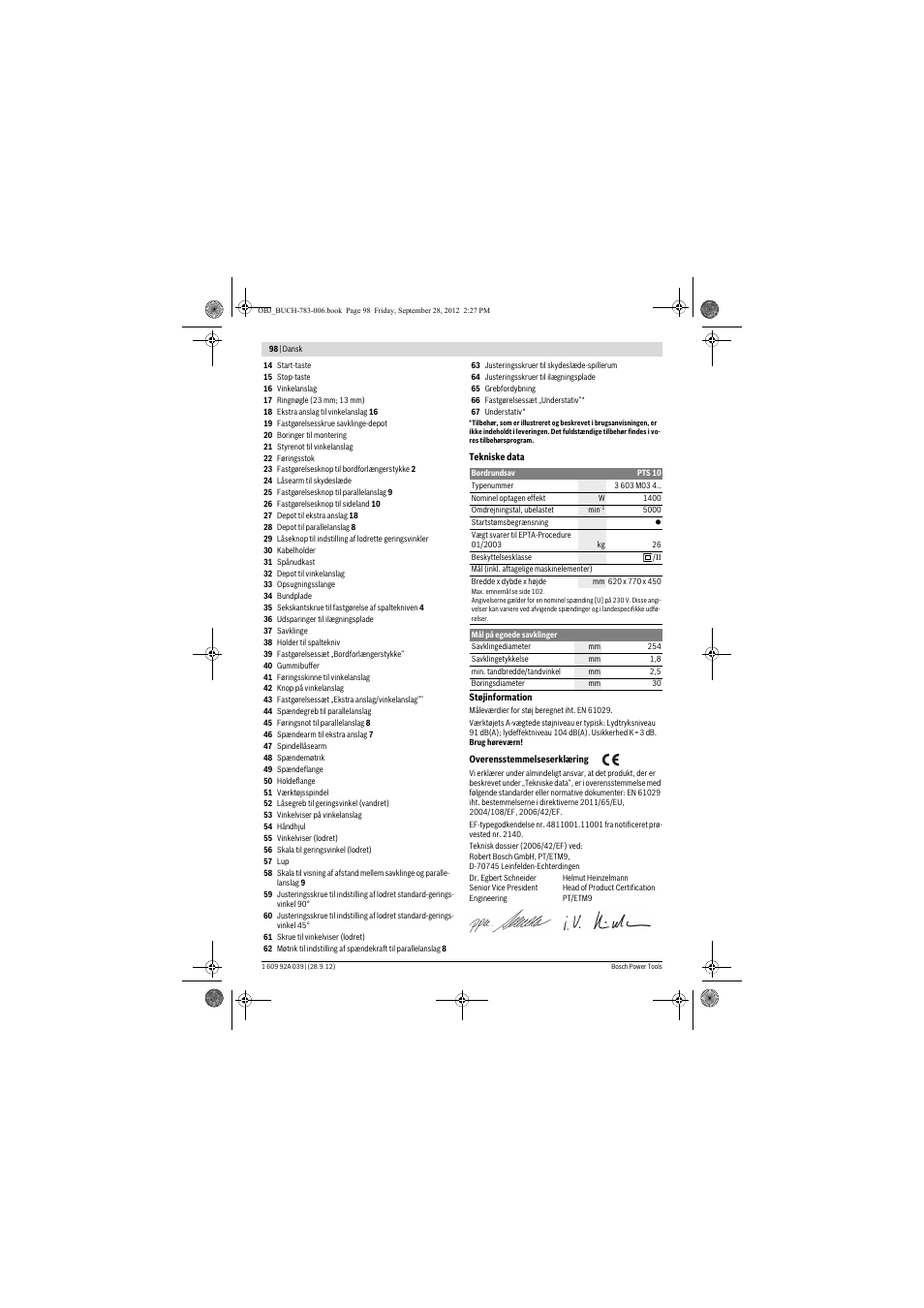 Bosch PTS 10 User Manual | Page 98 / 309