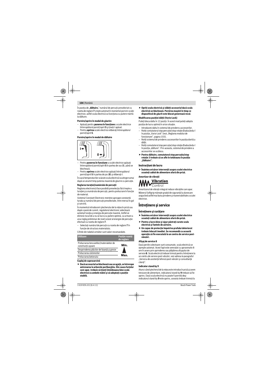 Întreţinere şi service | Bosch GBH 5-40 DCE Professional User Manual | Page 104 / 148