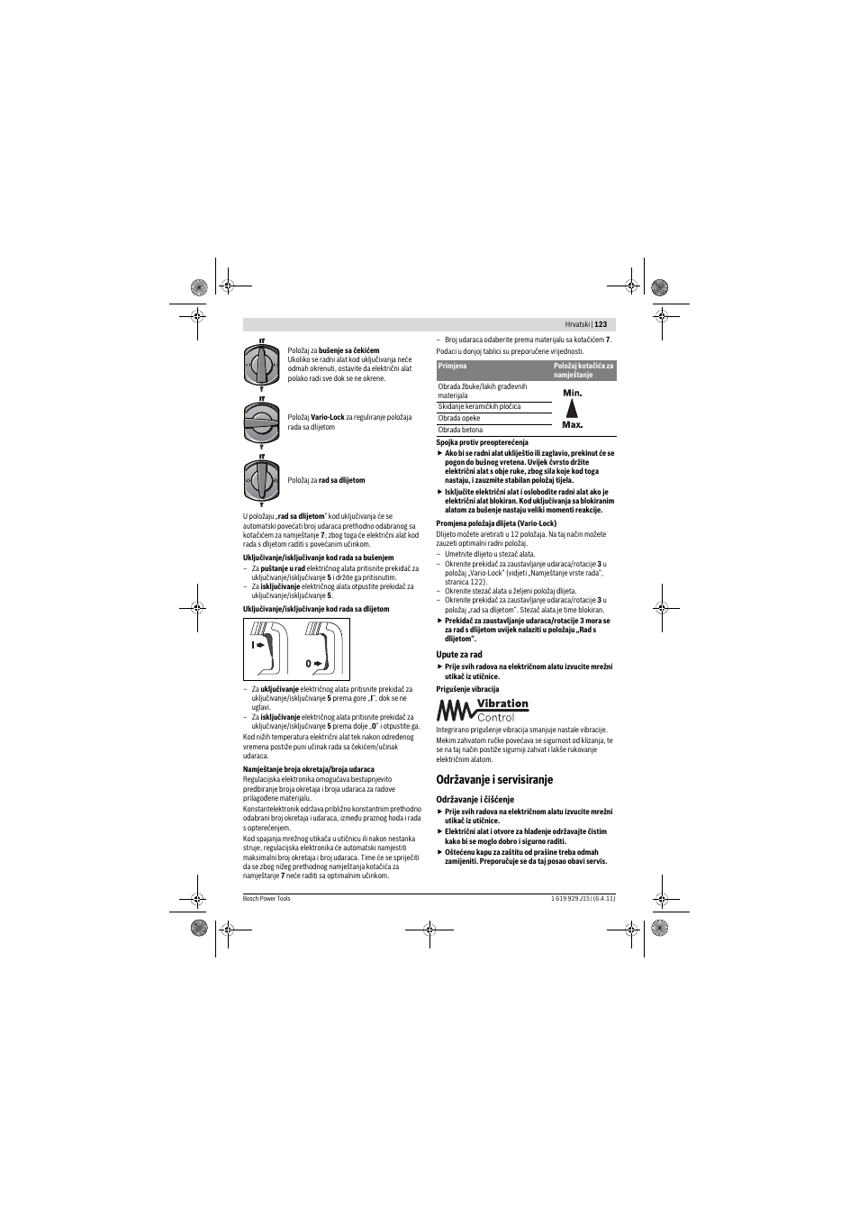Održavanje i servisiranje | Bosch GBH 5-40 DCE Professional User Manual | Page 123 / 148