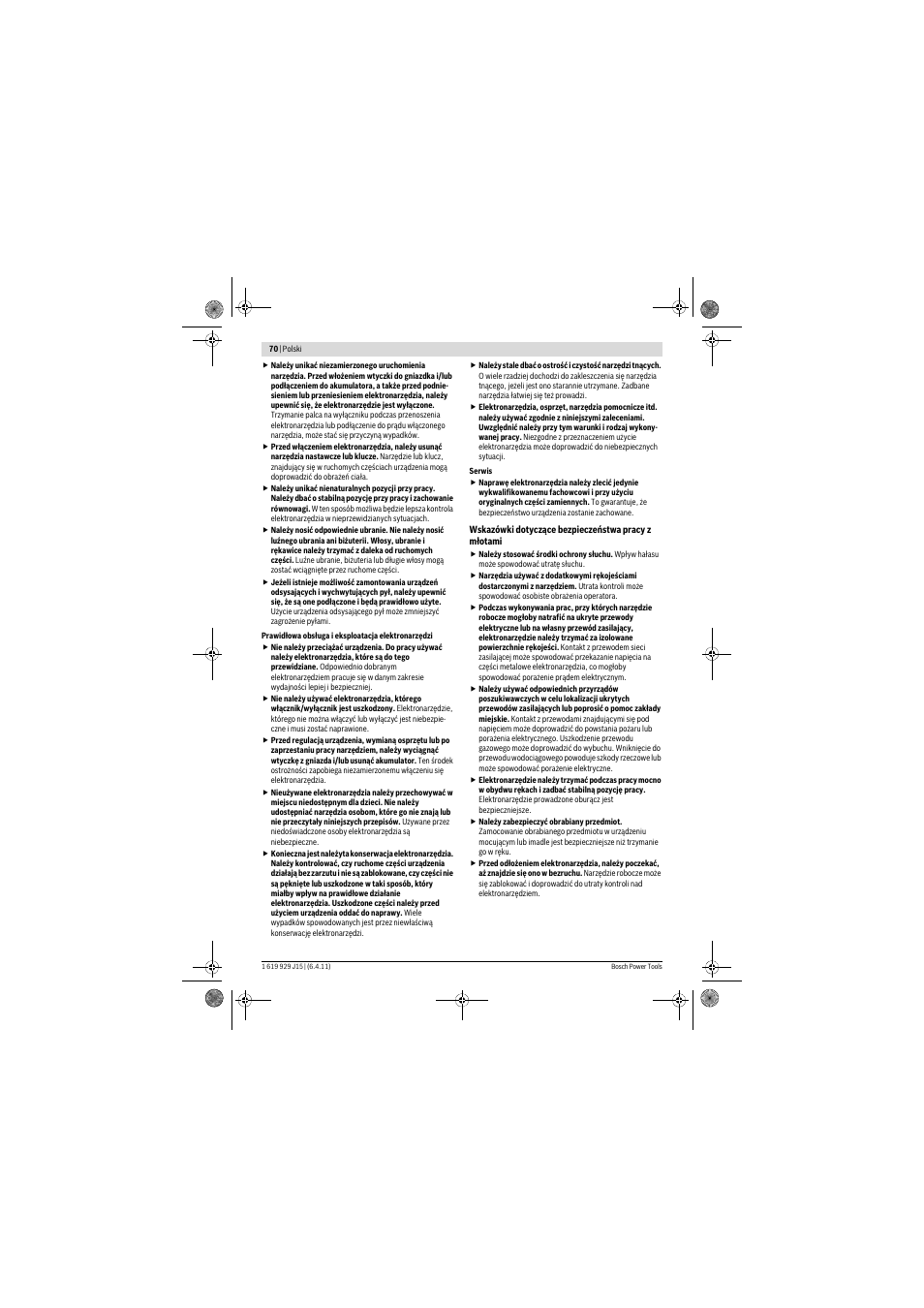 Bosch GBH 5-40 DCE Professional User Manual | Page 70 / 148