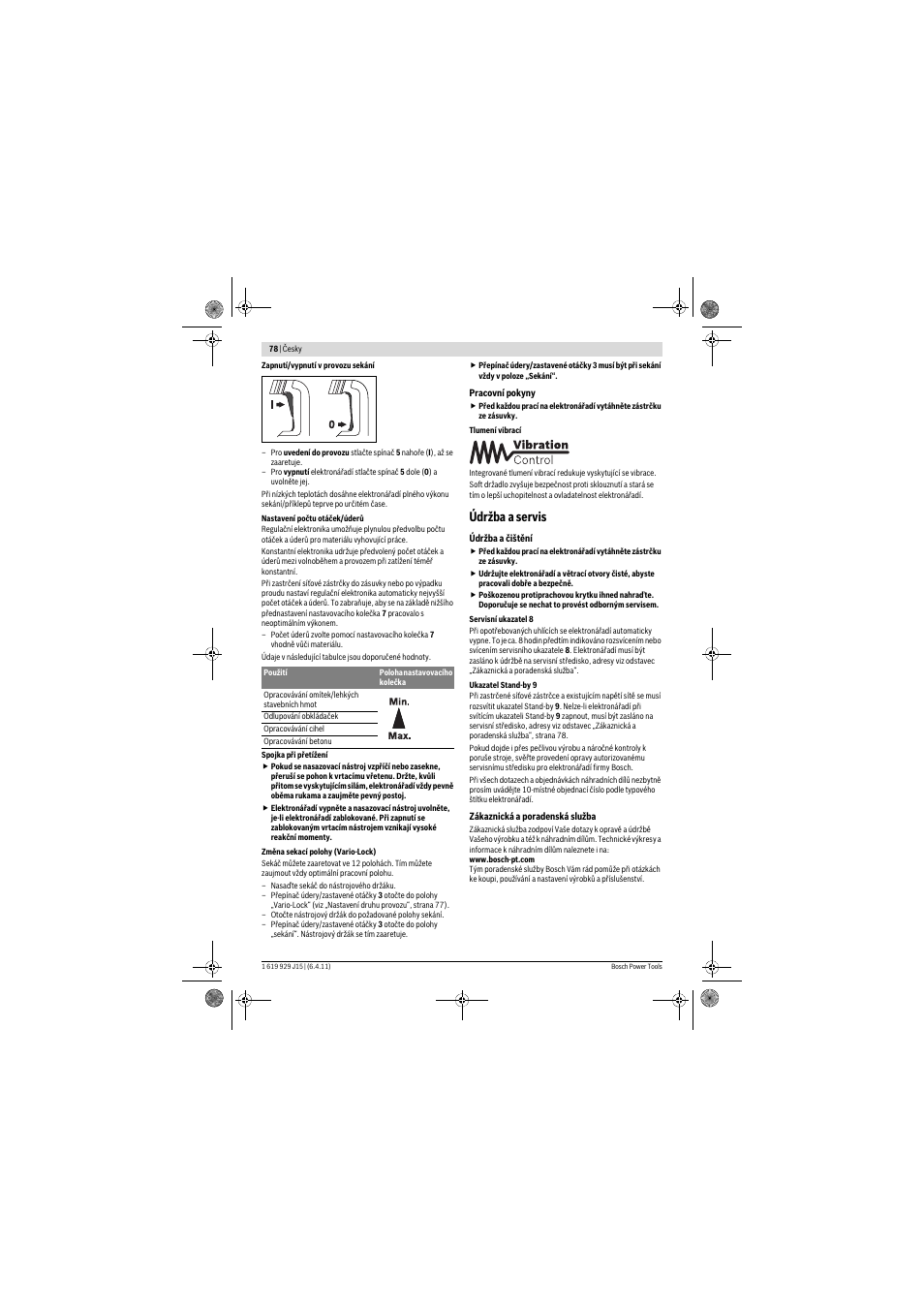 Údržba a servis | Bosch GBH 5-40 DCE Professional User Manual | Page 78 / 148