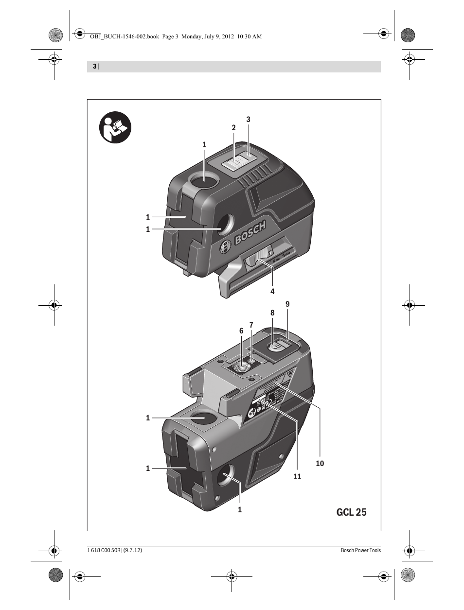 Gcl 25 | Bosch GCL 25 Professional User Manual | Page 3 / 190