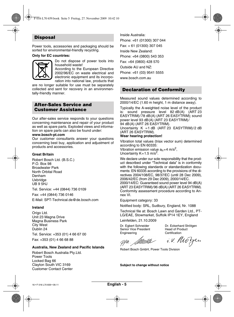 Bosch ART 23 EASYTRIM User Manual | Page 16 / 164