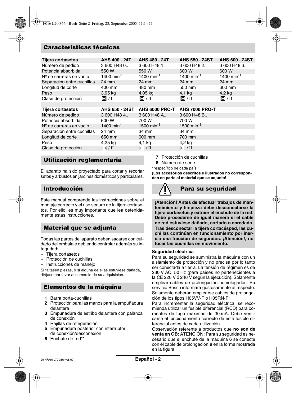 Características técnicas | Bosch AHS 550-24 ST User Manual | Page 20 / 69