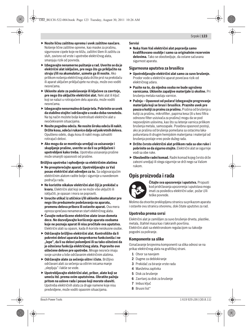Opis proizvoda i rada | Bosch GEX 150 Turbo Professional User Manual | Page 123 / 167