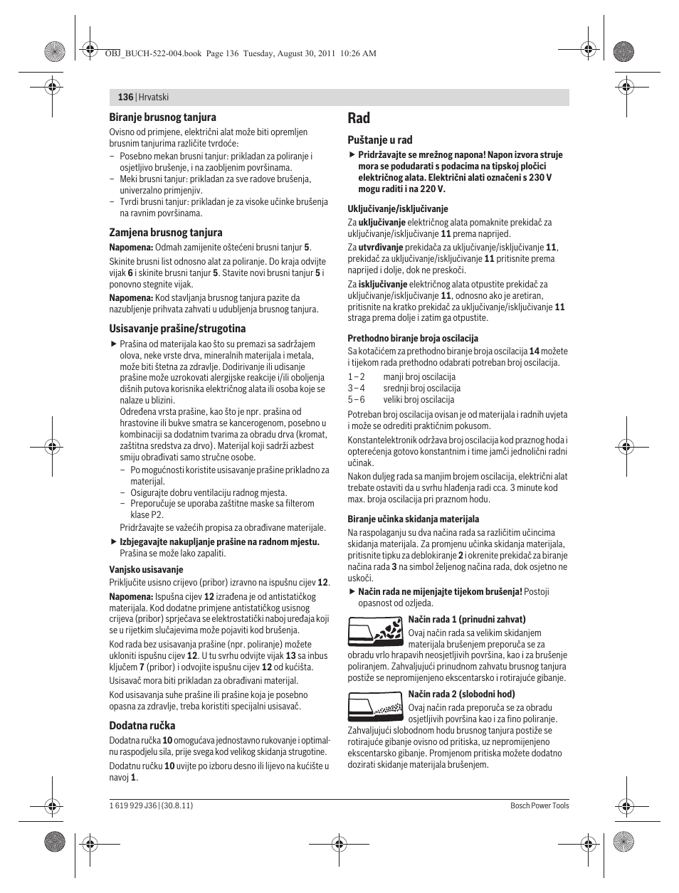 Bosch GEX 150 Turbo Professional User Manual | Page 136 / 167