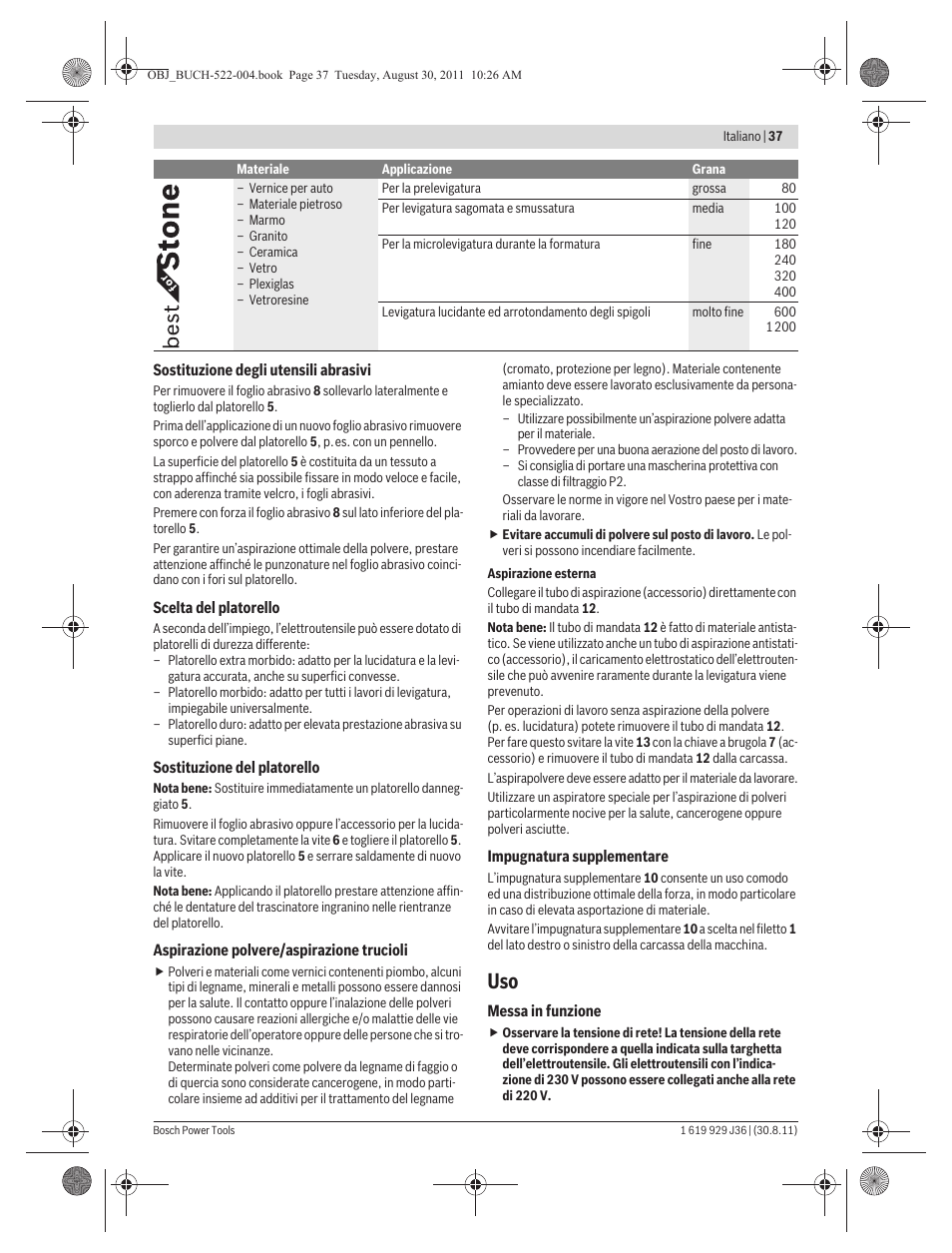Bosch GEX 150 Turbo Professional User Manual | Page 37 / 167