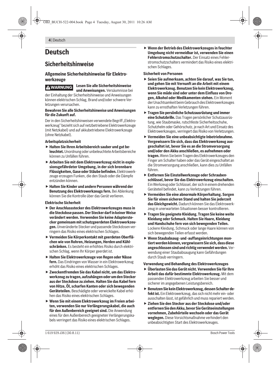 Deutsch, Sicherheitshinweise | Bosch GEX 150 Turbo Professional User Manual | Page 4 / 167