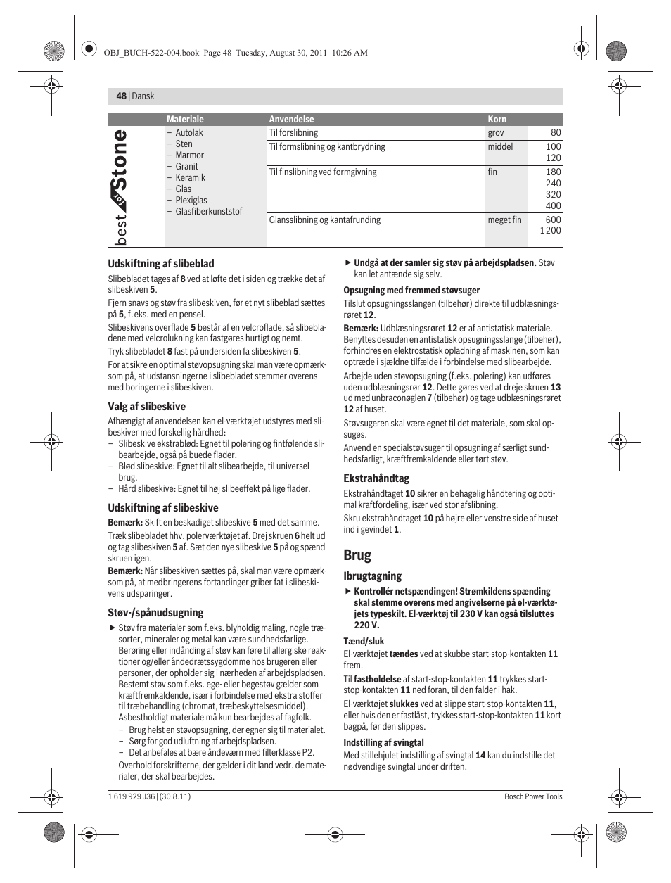 Brug | Bosch GEX 150 Turbo Professional User Manual | Page 48 / 167