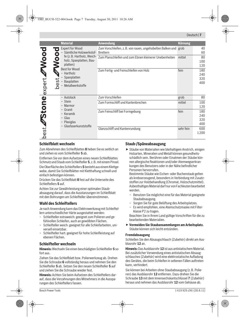 Bosch GEX 150 Turbo Professional User Manual | Page 7 / 167