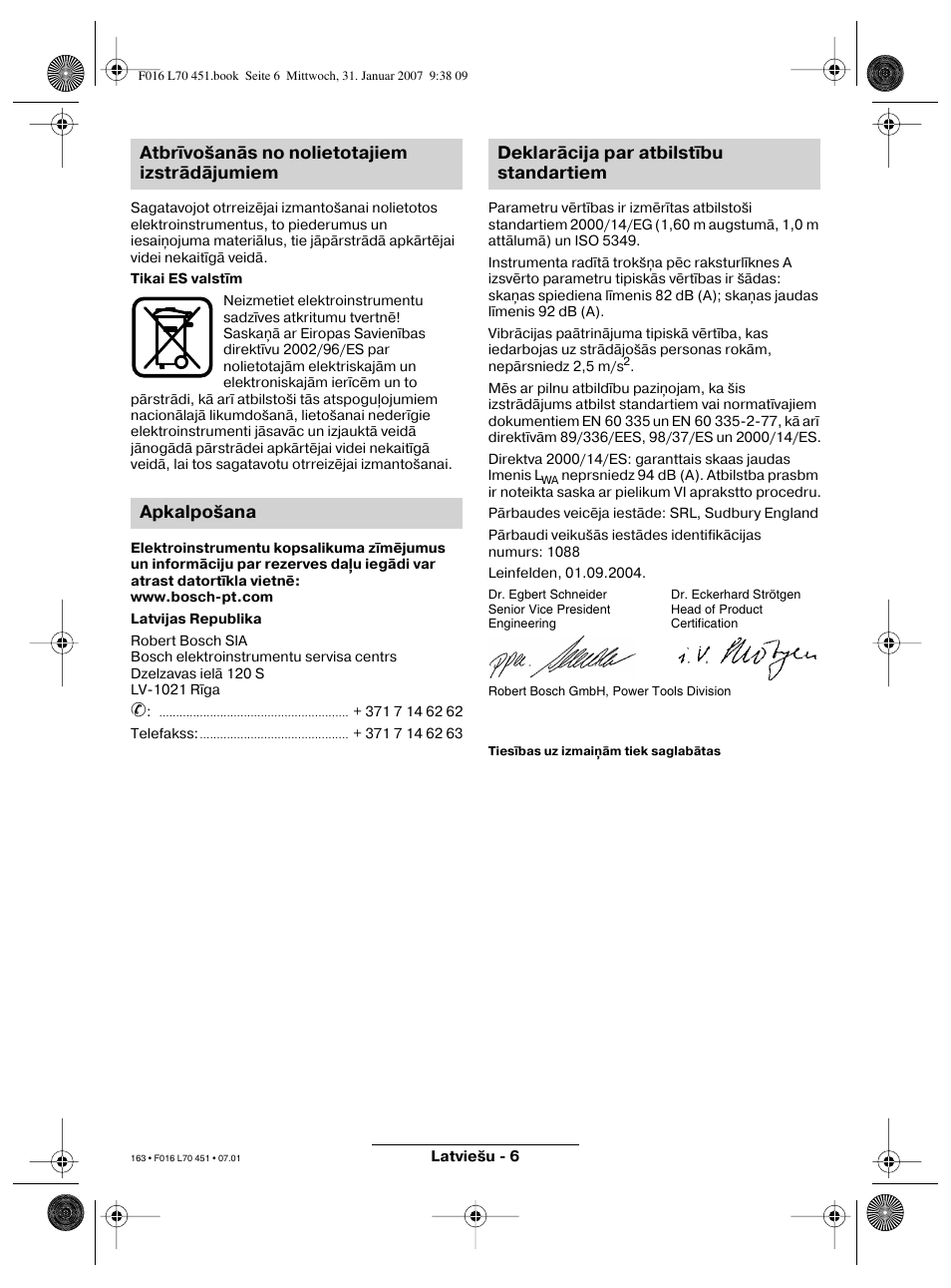 Bosch Rotak 320 User Manual | Page 163 / 170