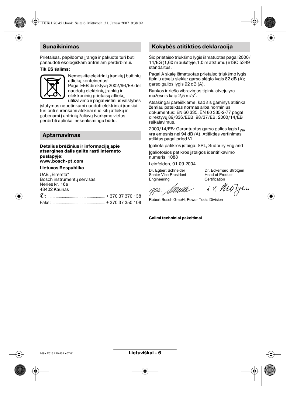 Bosch Rotak 320 User Manual | Page 169 / 170