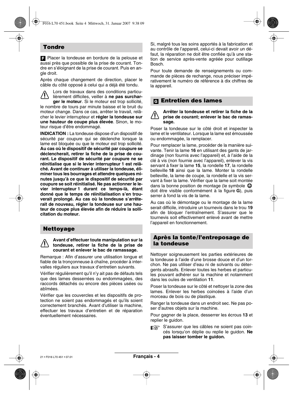 Bosch Rotak 320 User Manual | Page 21 / 170