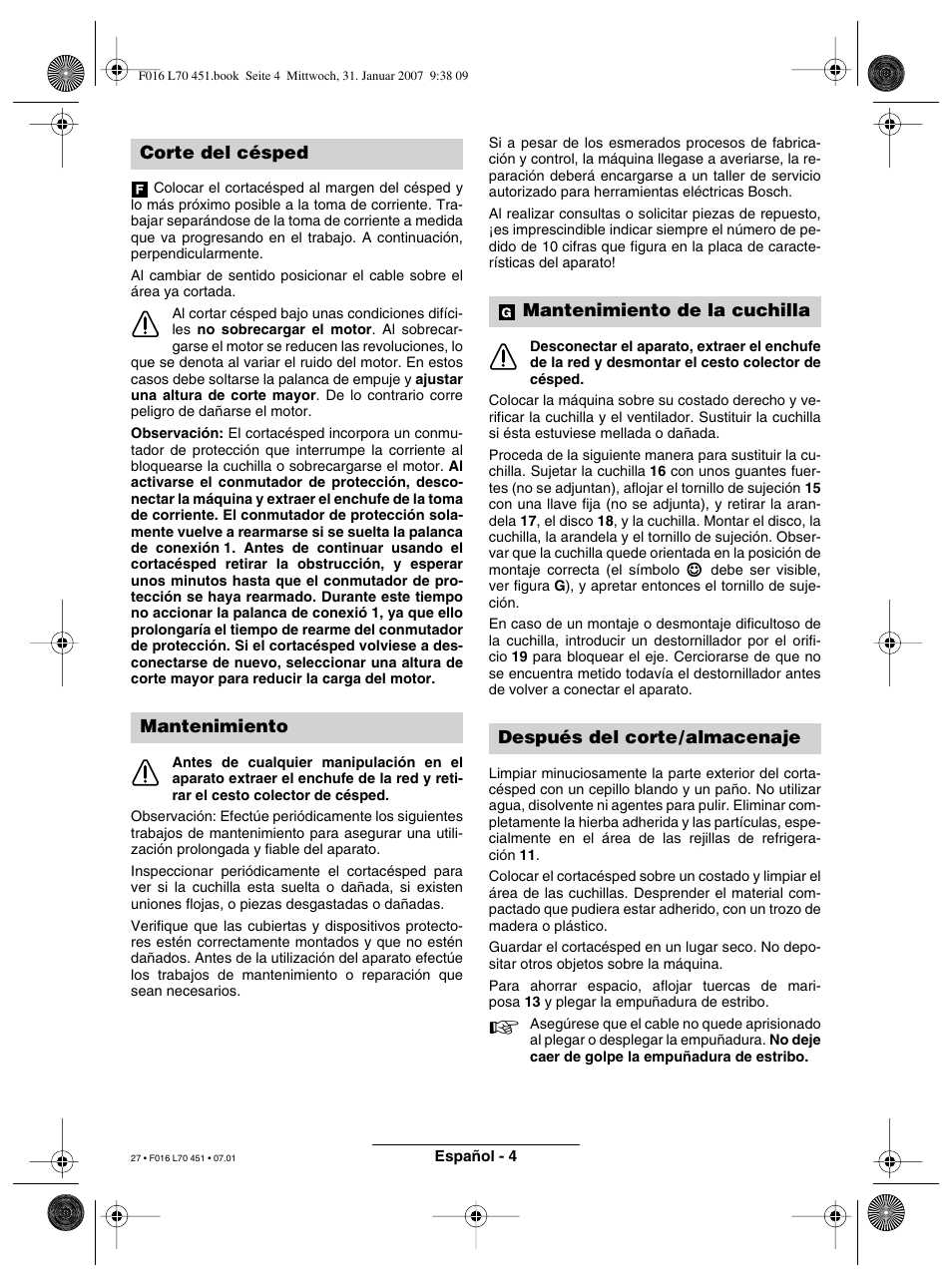 Bosch Rotak 320 User Manual | Page 27 / 170