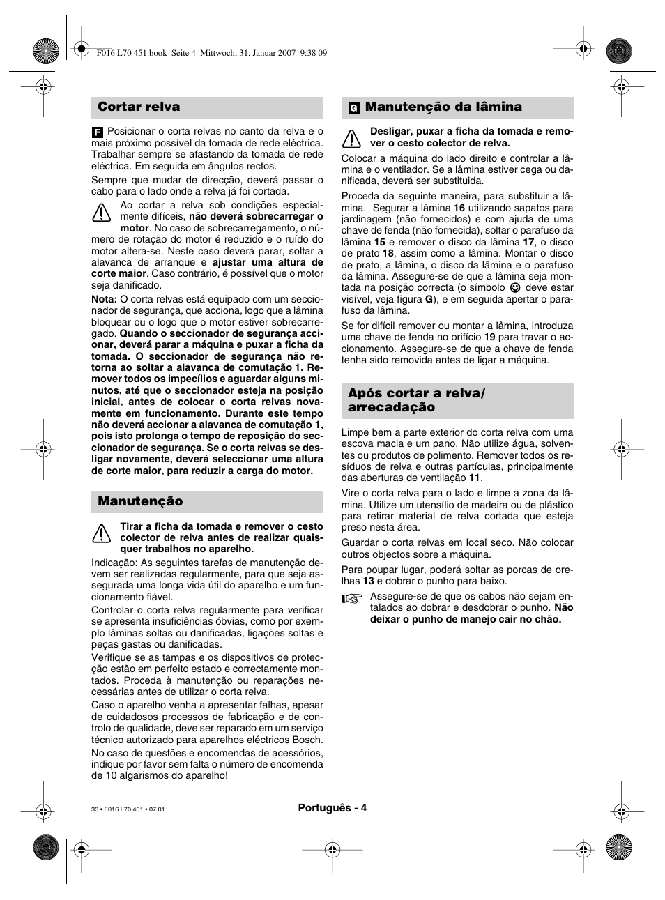 Bosch Rotak 320 User Manual | Page 33 / 170