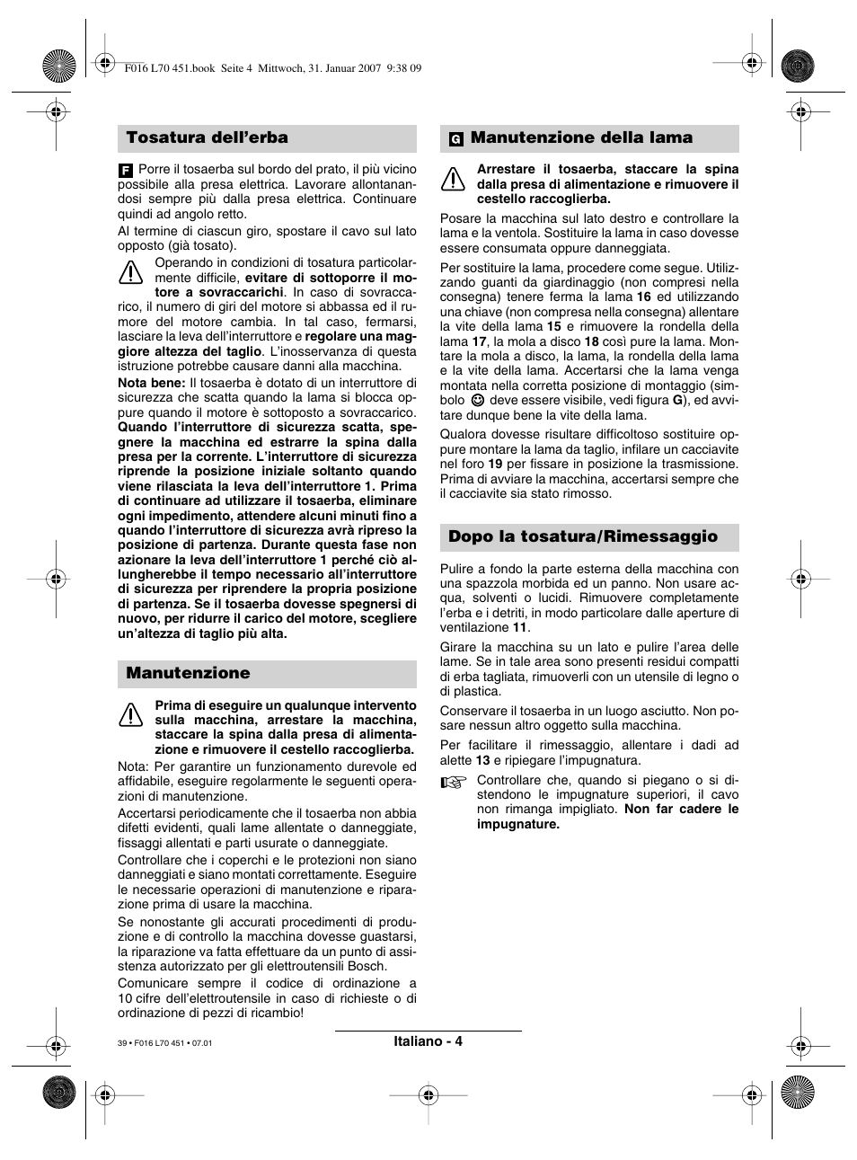 Bosch Rotak 320 User Manual | Page 39 / 170
