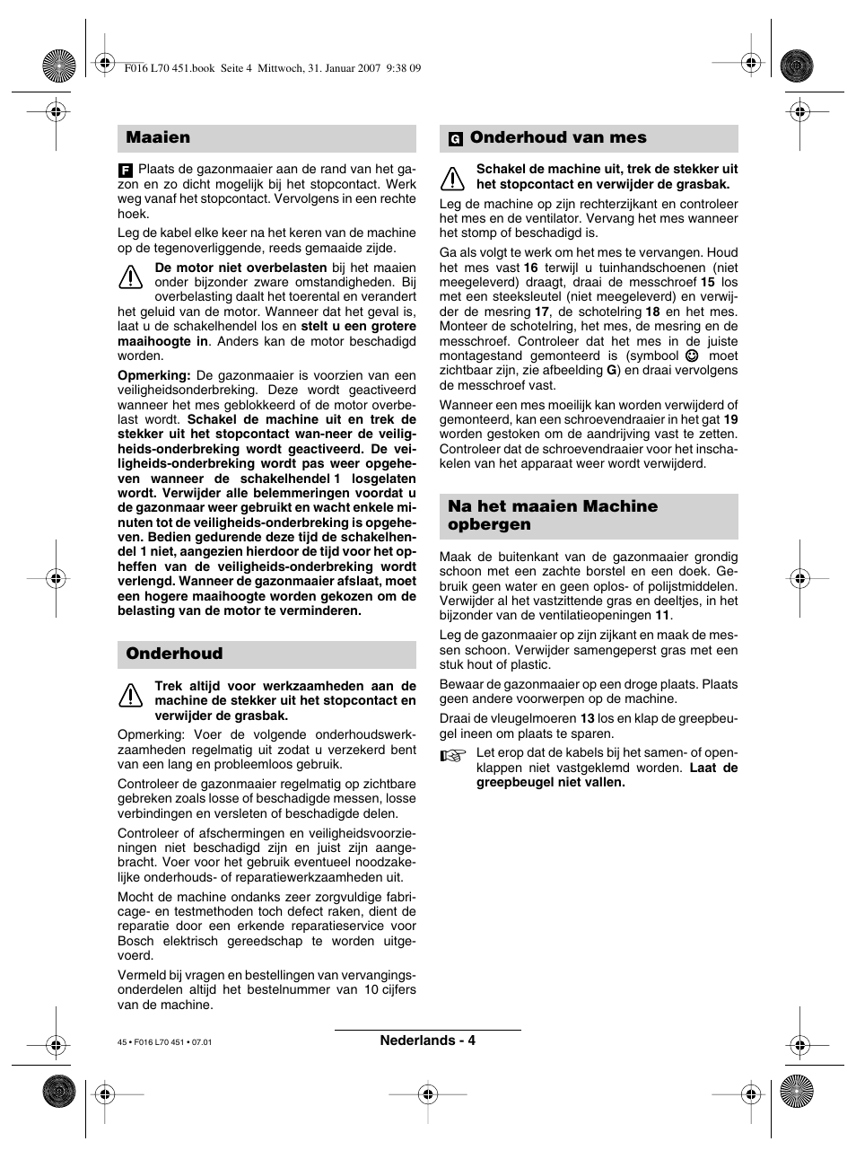 Bosch Rotak 320 User Manual | Page 45 / 170