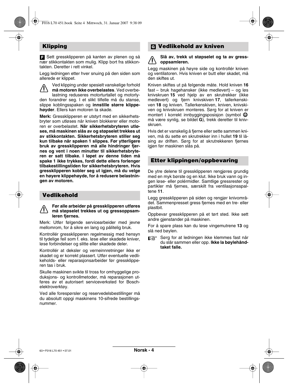 Bosch Rotak 320 User Manual | Page 63 / 170