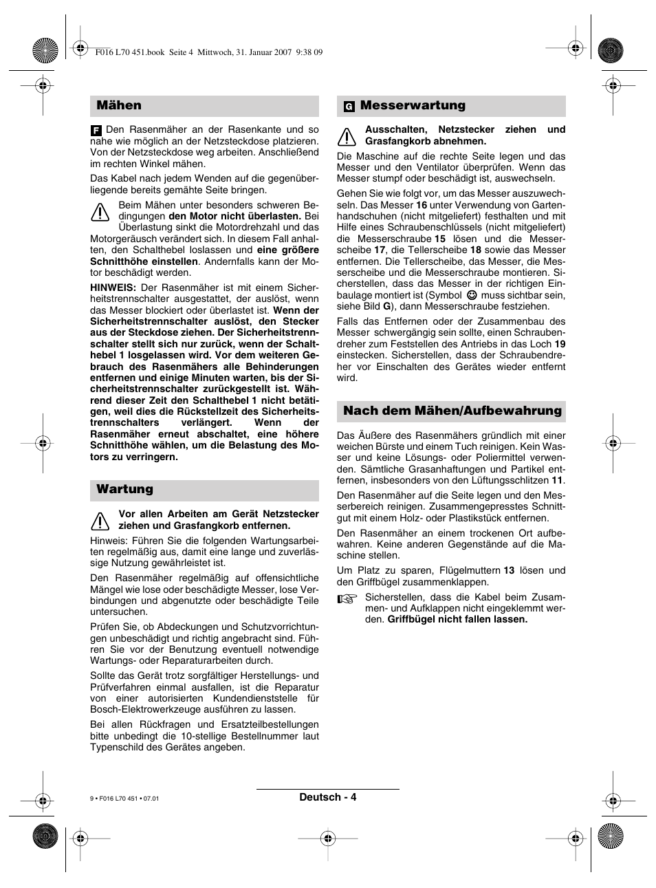 Bosch Rotak 320 User Manual | Page 9 / 170