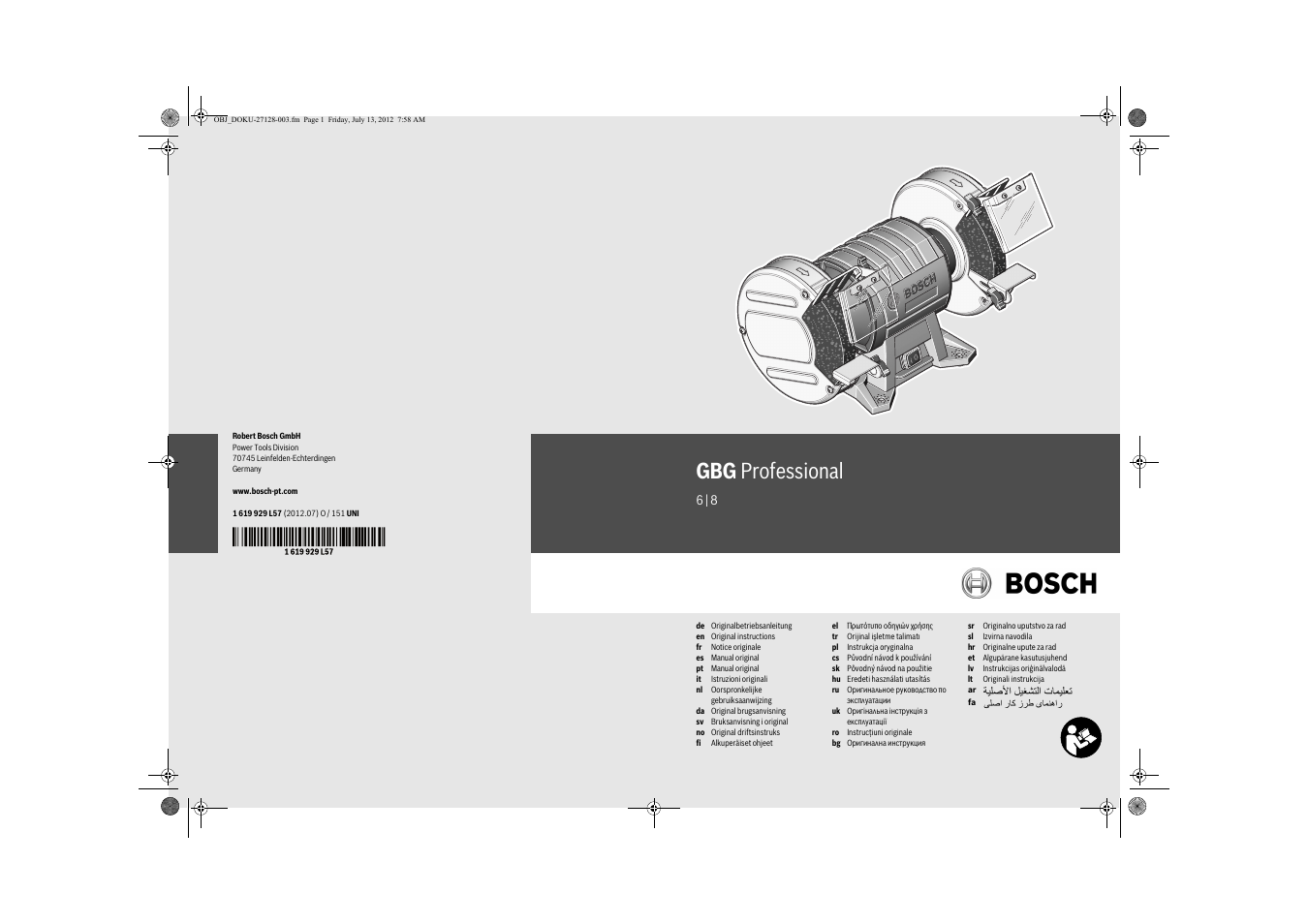 Bosch GBG 6 Professional User Manual | 150 pages