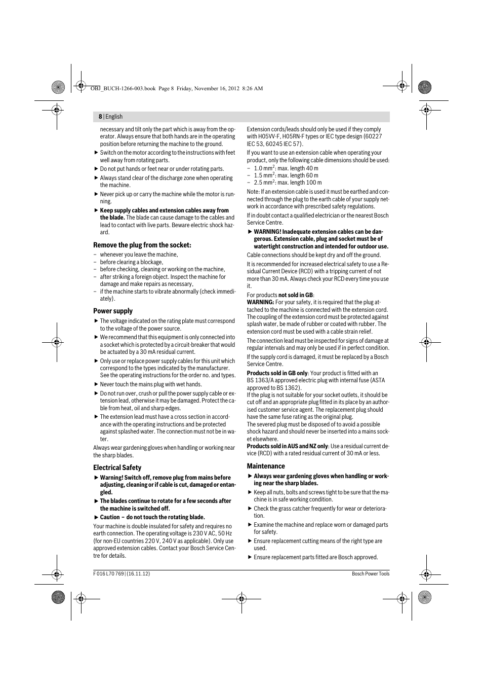 Bosch Rotak 32 User Manual | Page 8 / 118