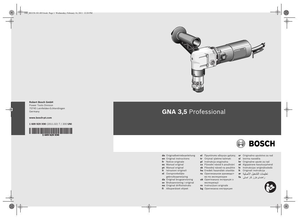 Bosch GNA 3,5 Professional User Manual | 199 pages