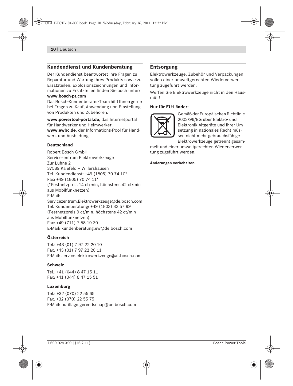 Bosch GNA 3,5 Professional User Manual | Page 10 / 199