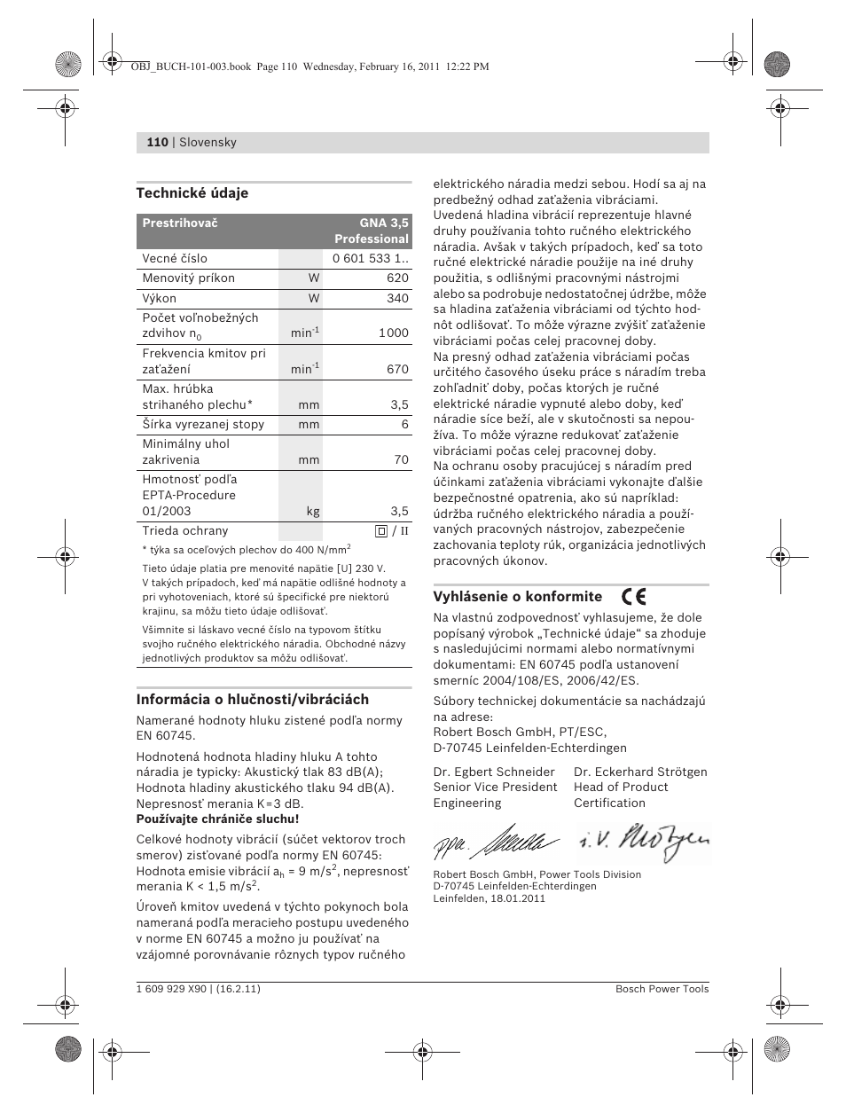 Bosch GNA 3,5 Professional User Manual | Page 110 / 199