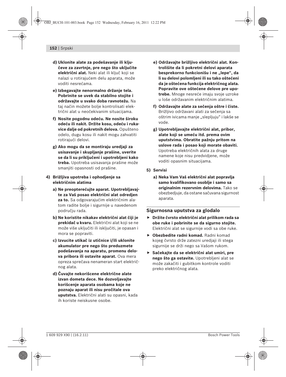 Bosch GNA 3,5 Professional User Manual | Page 152 / 199