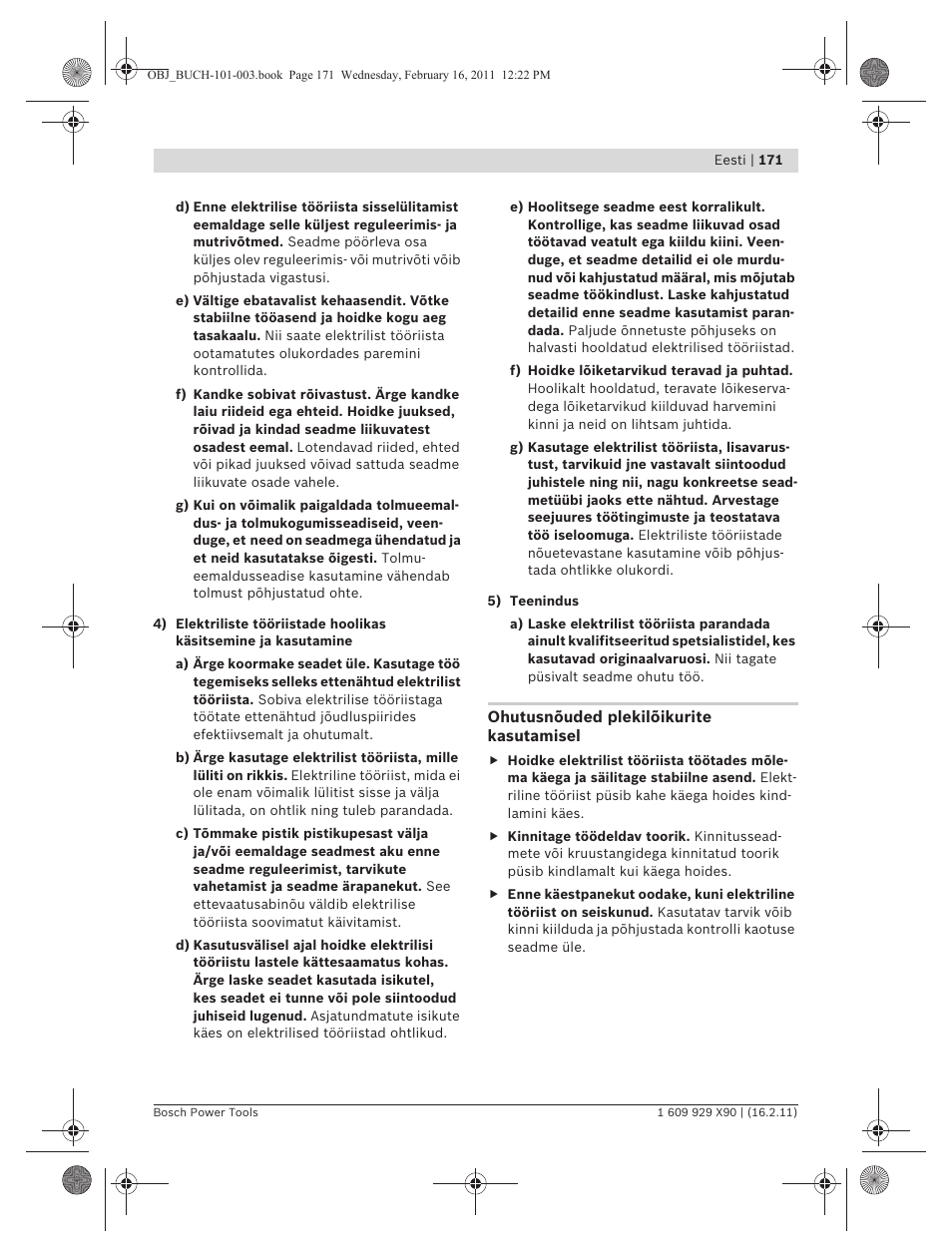 Bosch GNA 3,5 Professional User Manual | Page 171 / 199