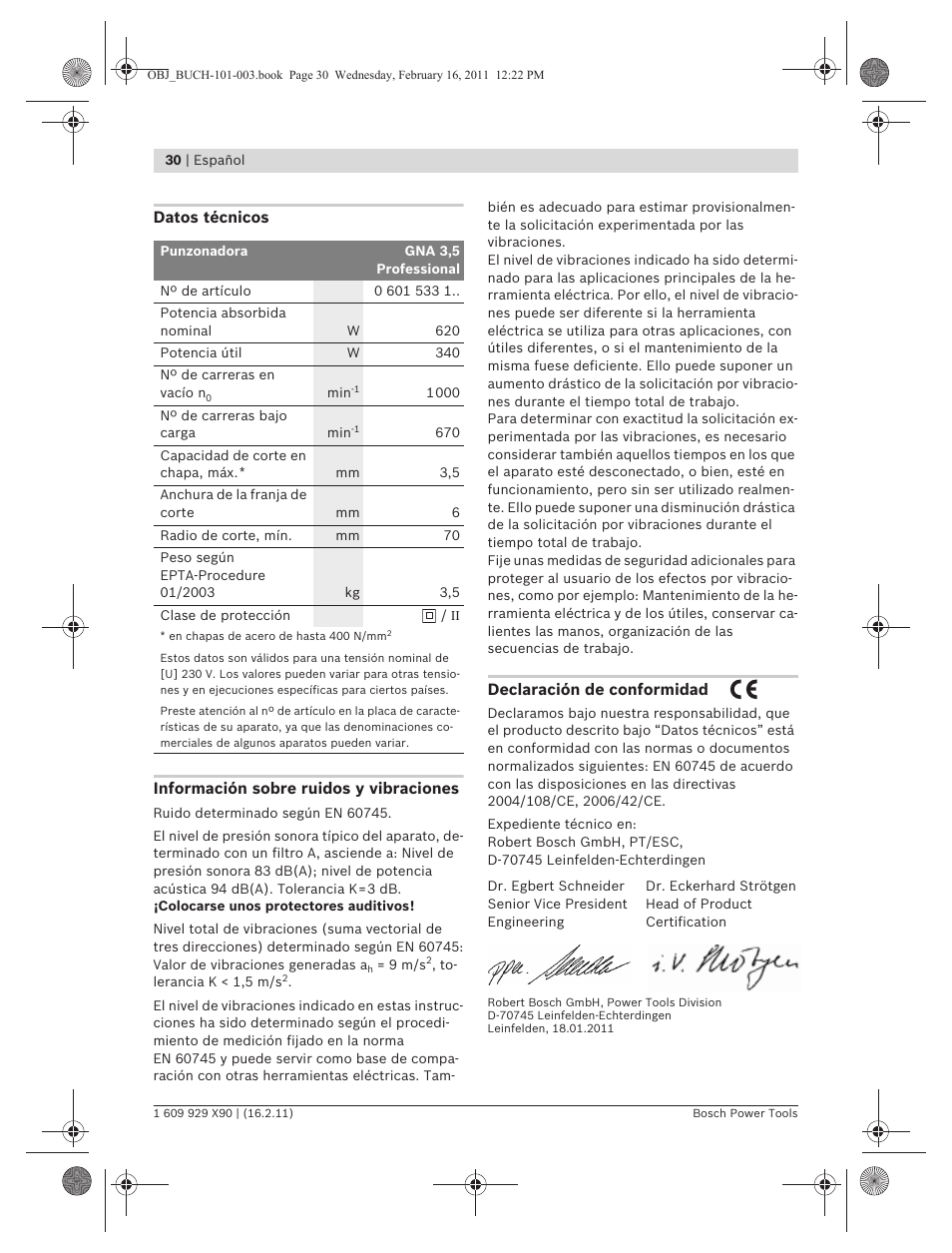 Bosch GNA 3,5 Professional User Manual | Page 30 / 199