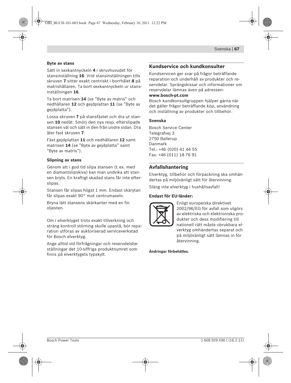 Bosch GNA 3,5 Professional User Manual | Page 67 / 199