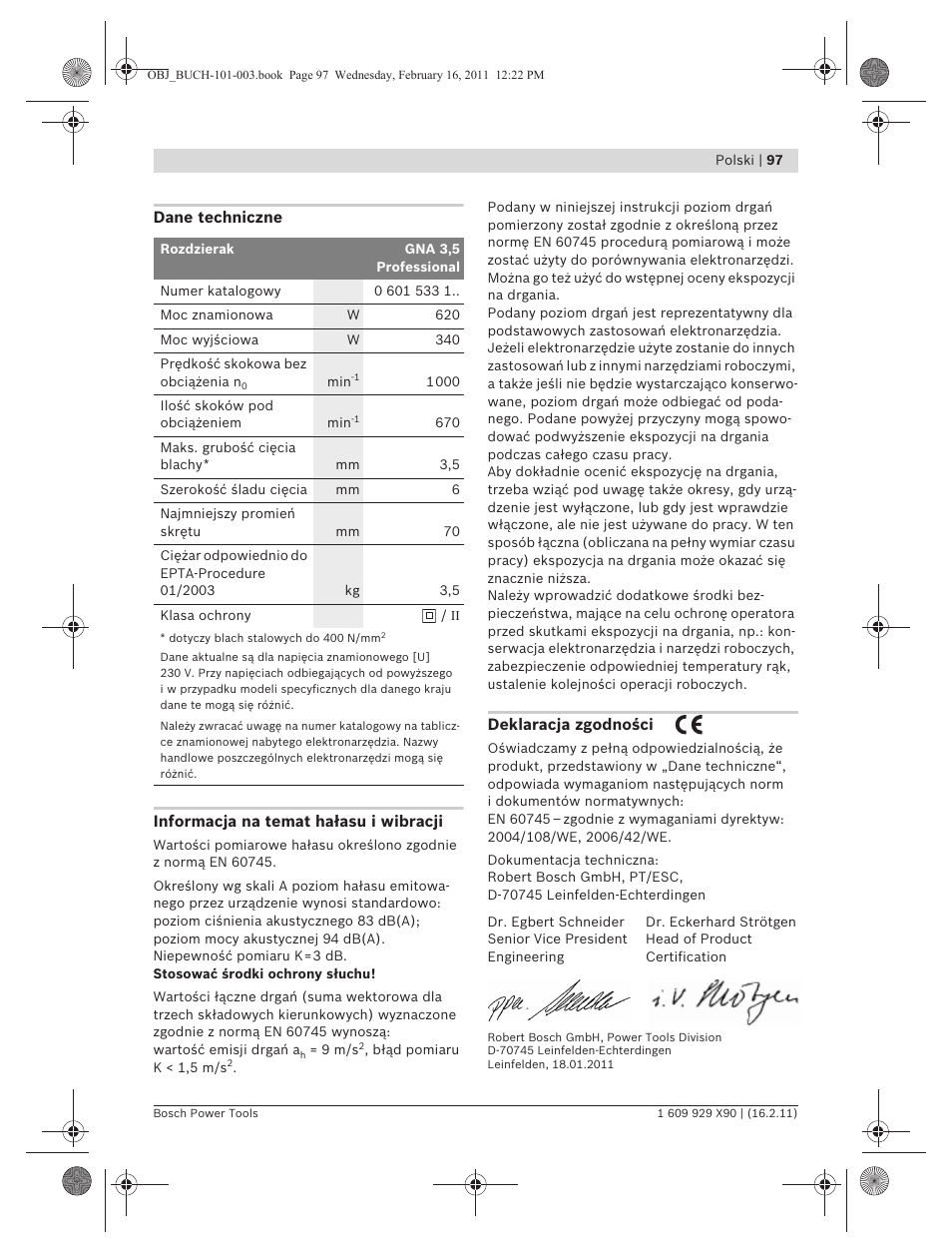 Bosch GNA 3,5 Professional User Manual | Page 97 / 199