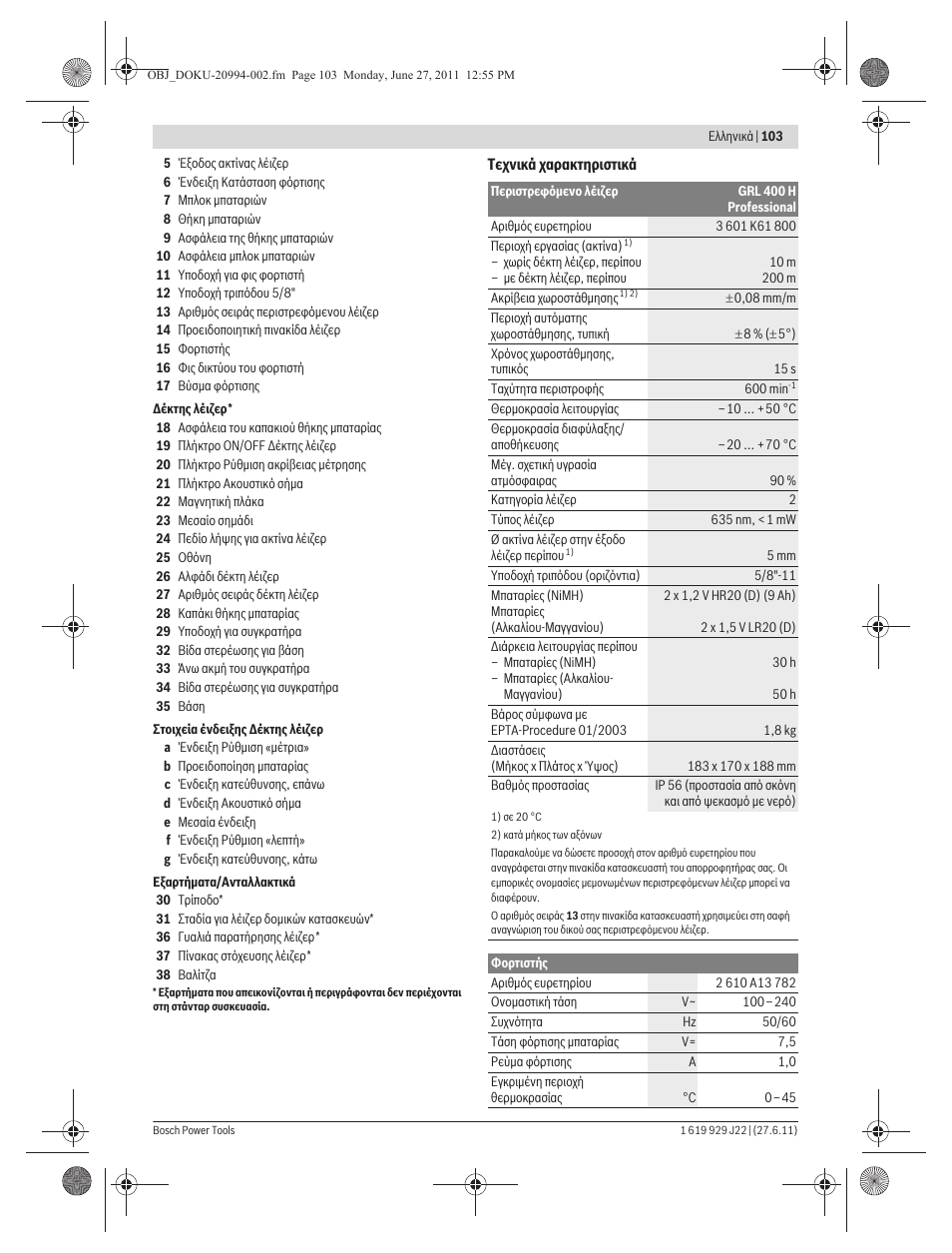 Bosch GRL 400 H Professional User Manual | Page 103 / 259