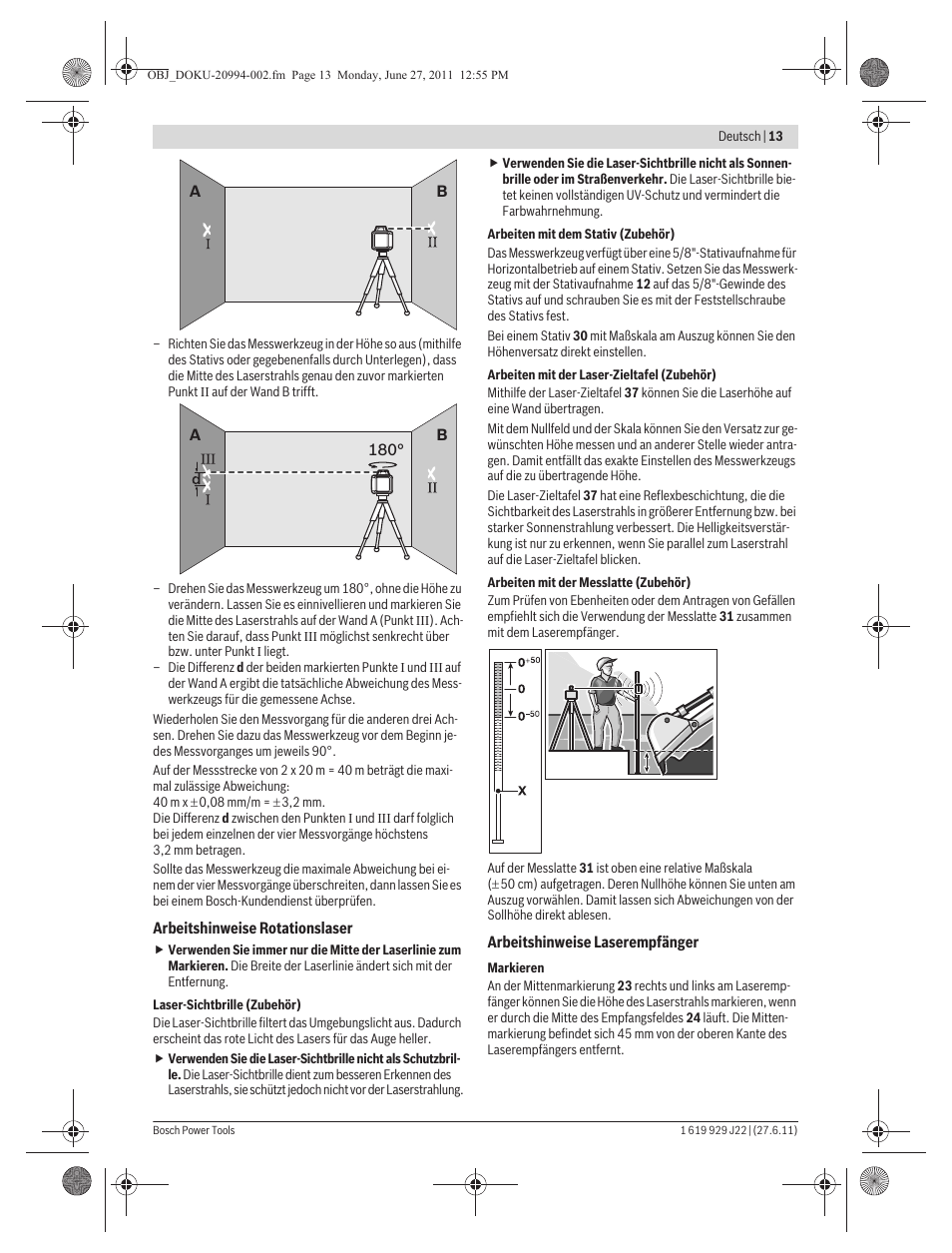 Bosch GRL 400 H Professional User Manual | Page 13 / 259