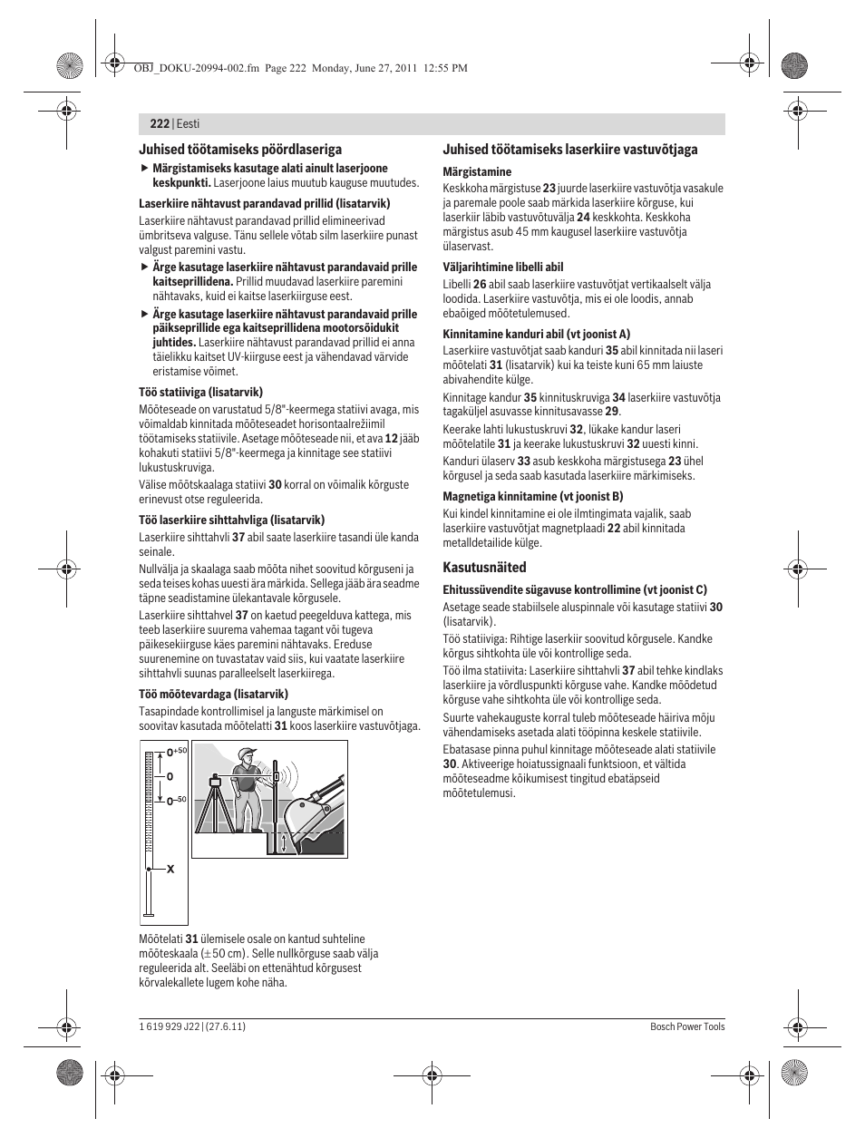 Bosch GRL 400 H Professional User Manual | Page 222 / 259