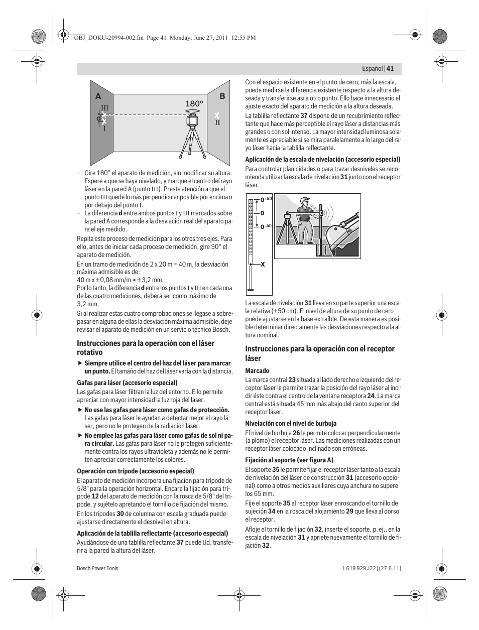 Bosch GRL 400 H Professional User Manual | Page 41 / 259