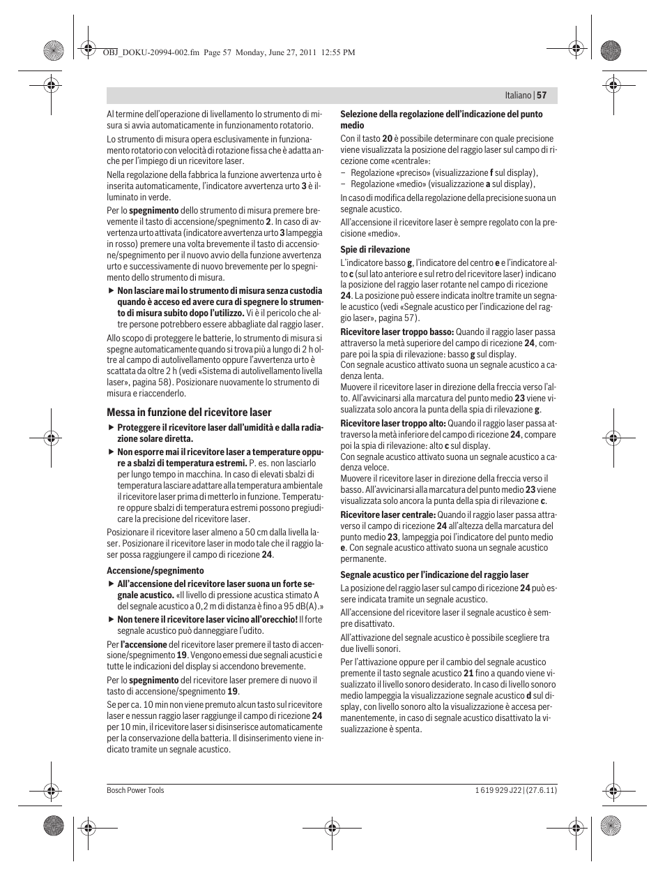 Bosch GRL 400 H Professional User Manual | Page 57 / 259