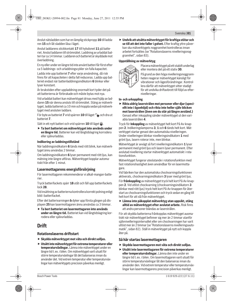 Drift | Bosch GRL 400 H Professional User Manual | Page 81 / 259