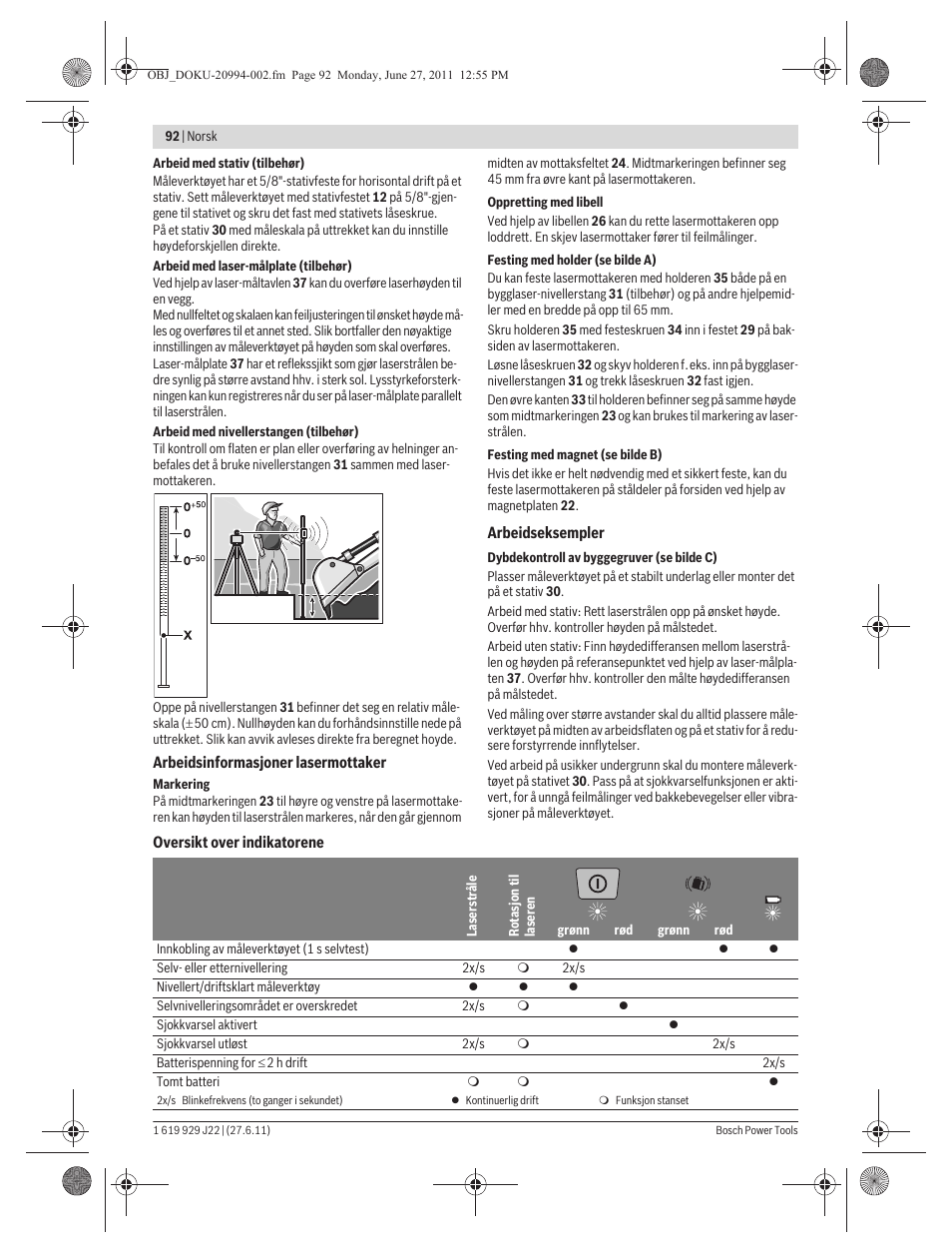 Bosch GRL 400 H Professional User Manual | Page 92 / 259