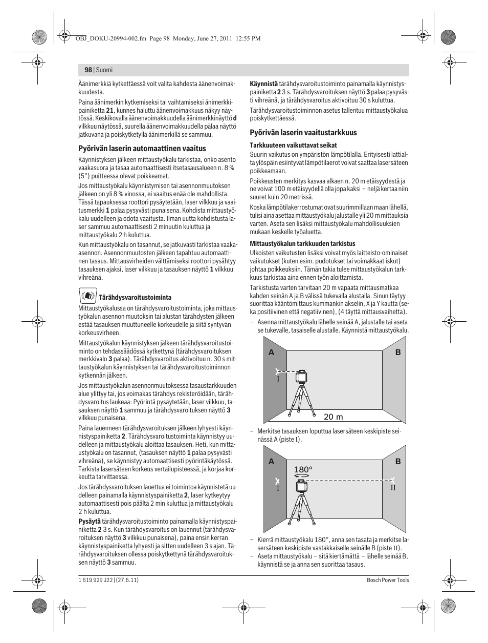 Bosch GRL 400 H Professional User Manual | Page 98 / 259