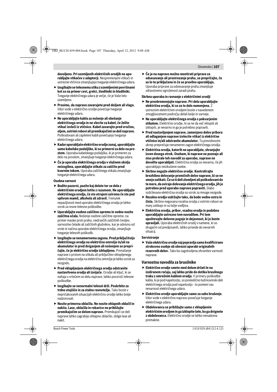 Bosch GBS 75 AE Set Professional User Manual | Page 107 / 139