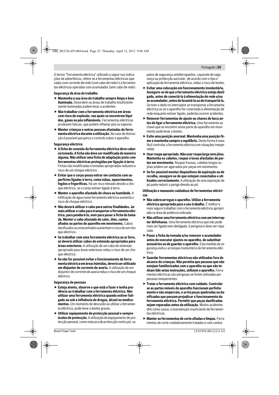 Bosch GBS 75 AE Set Professional User Manual | Page 25 / 139