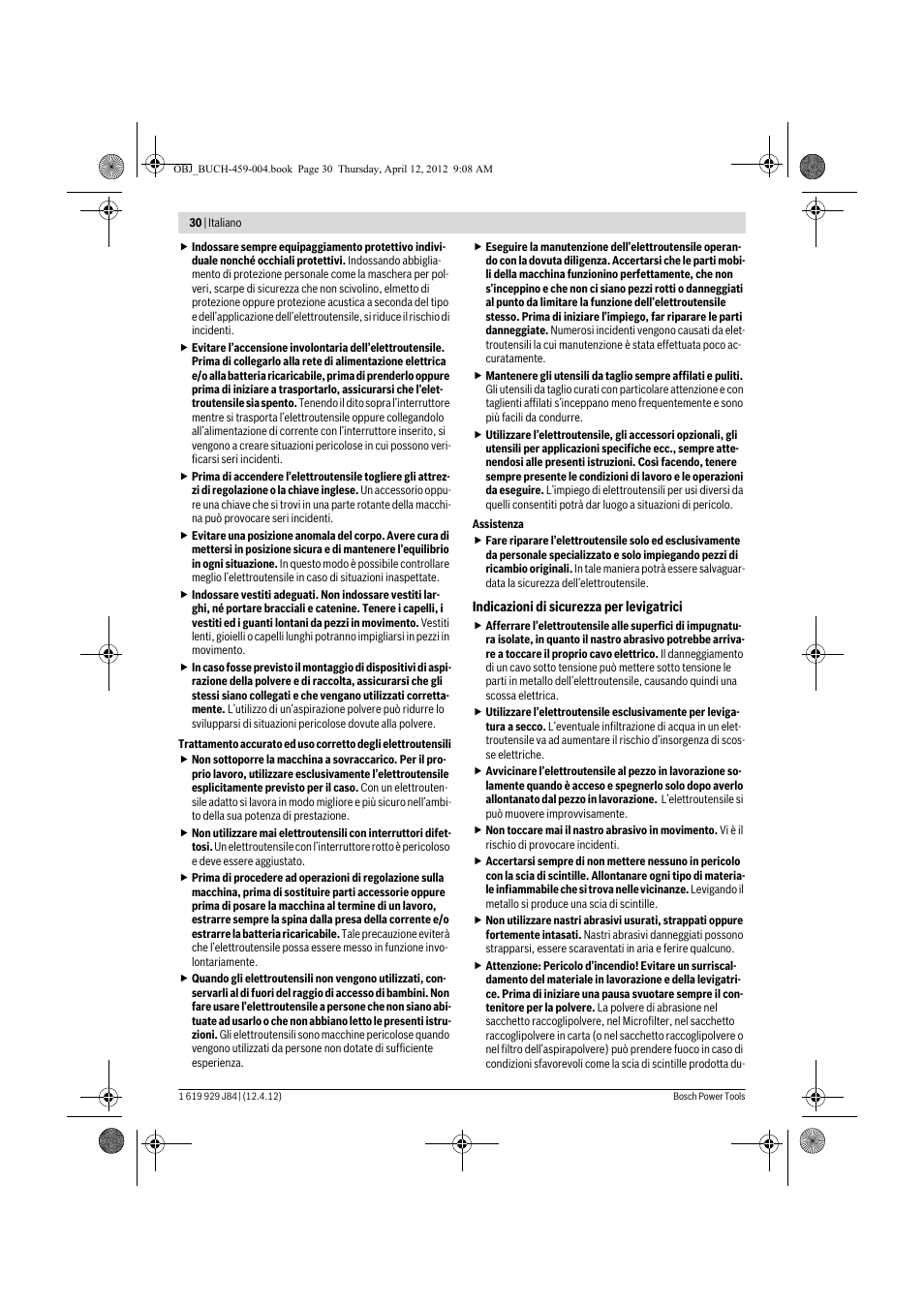 Bosch GBS 75 AE Set Professional User Manual | Page 30 / 139