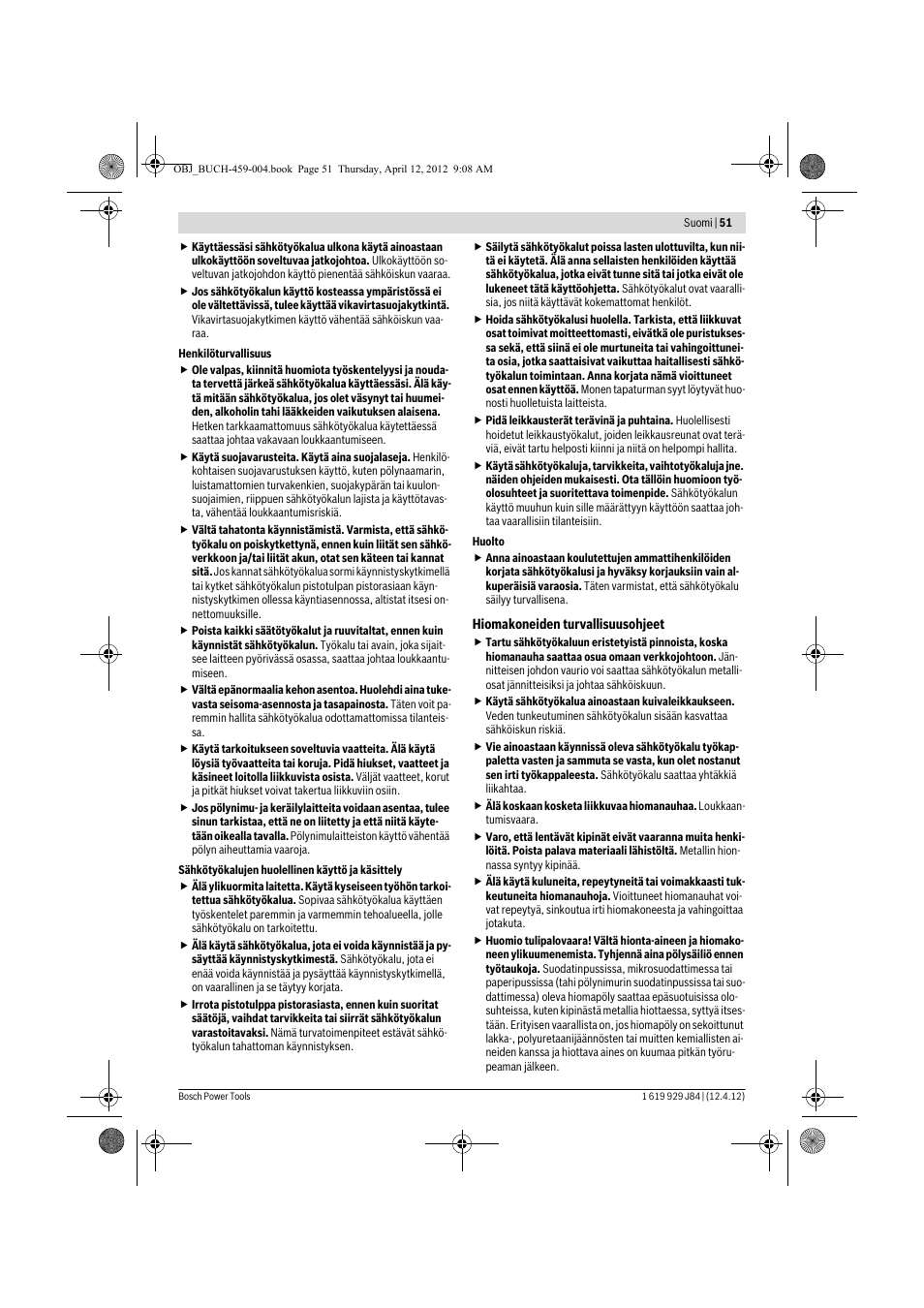 Bosch GBS 75 AE Set Professional User Manual | Page 51 / 139