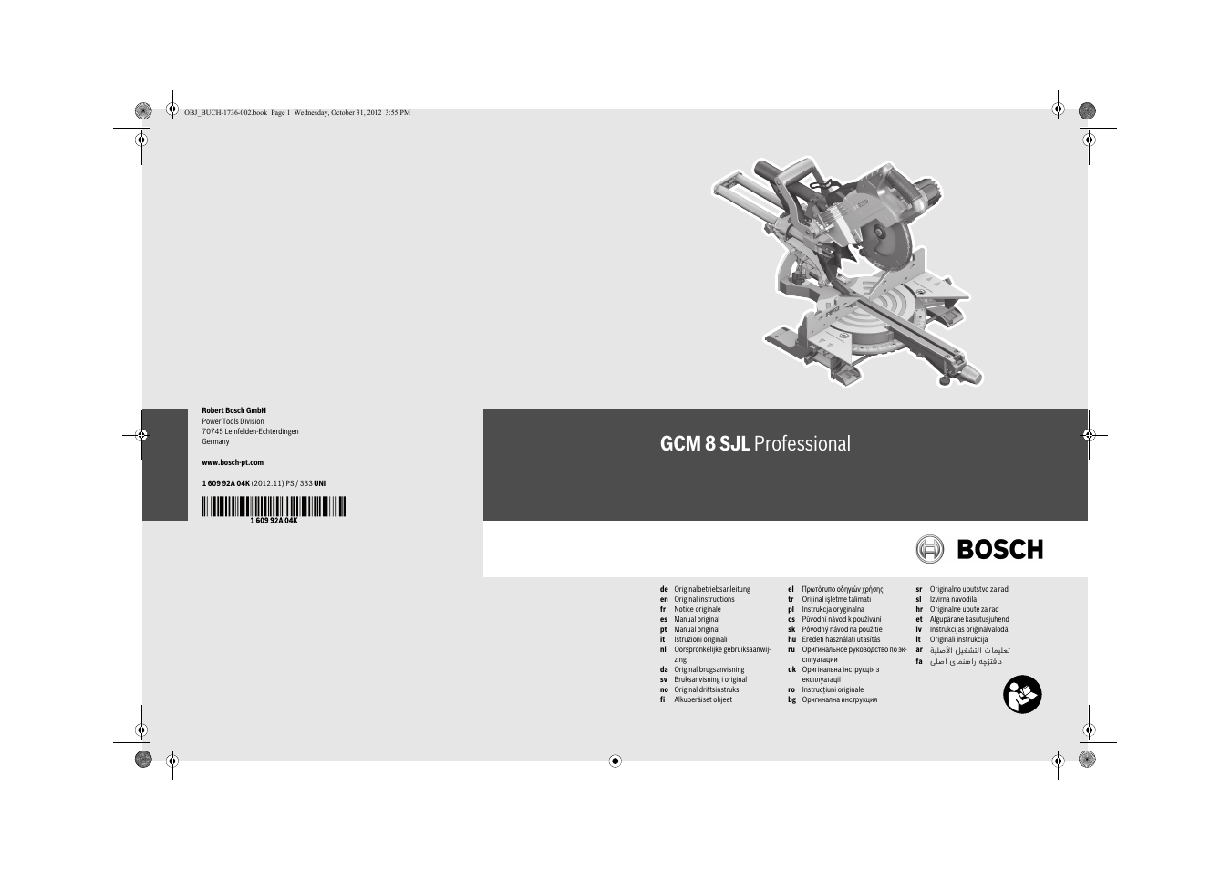 Bosch GCM 8 SJL Professional User Manual | 332 pages