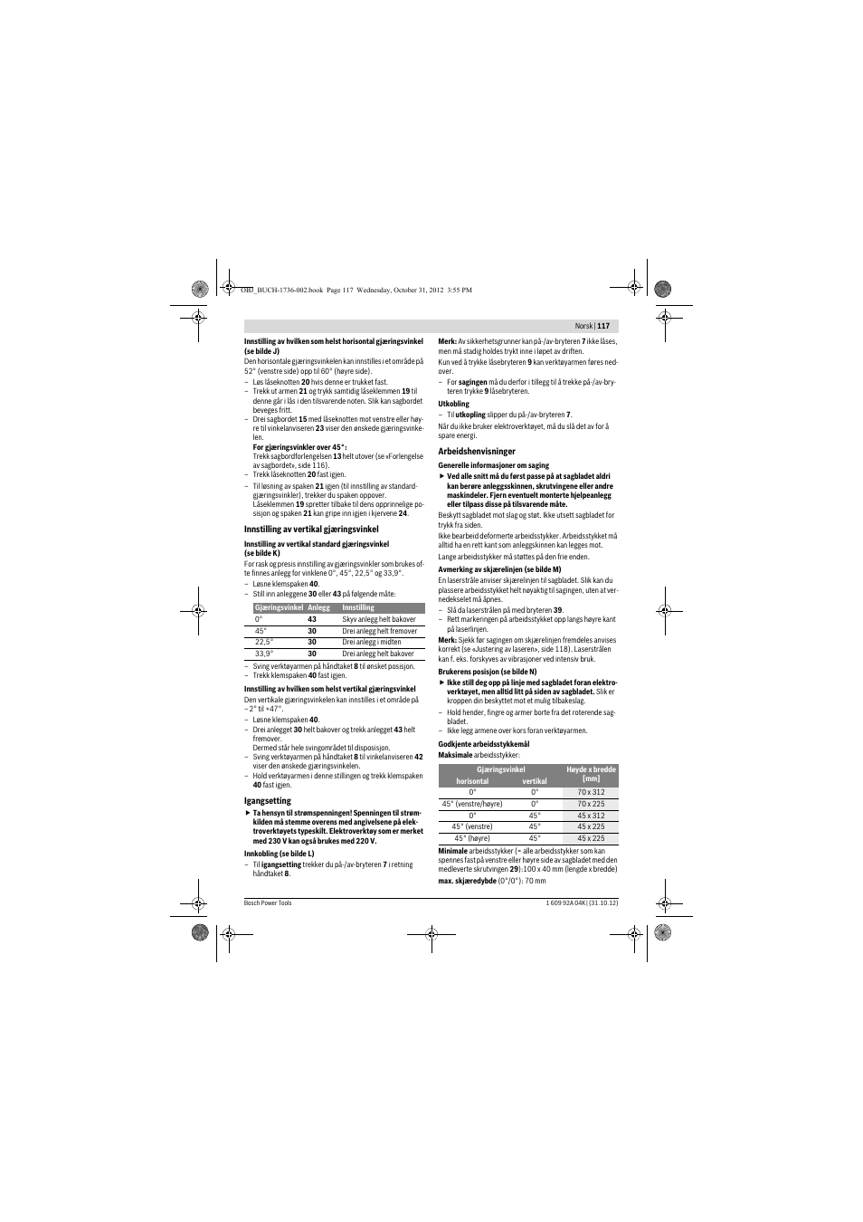 Bosch GCM 8 SJL Professional User Manual | Page 117 / 332